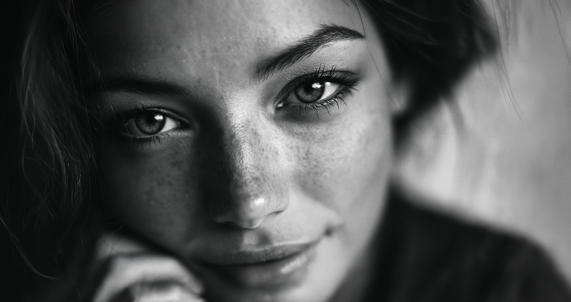 Concierge injectable aesthetics at Rivē Lume — black-and-white editorial portrait